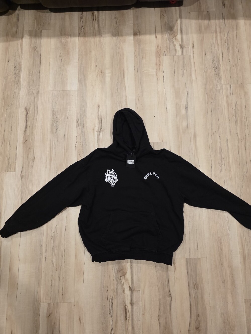 Darc Sport Black Crewneck Hoodie with White Graphic - Men